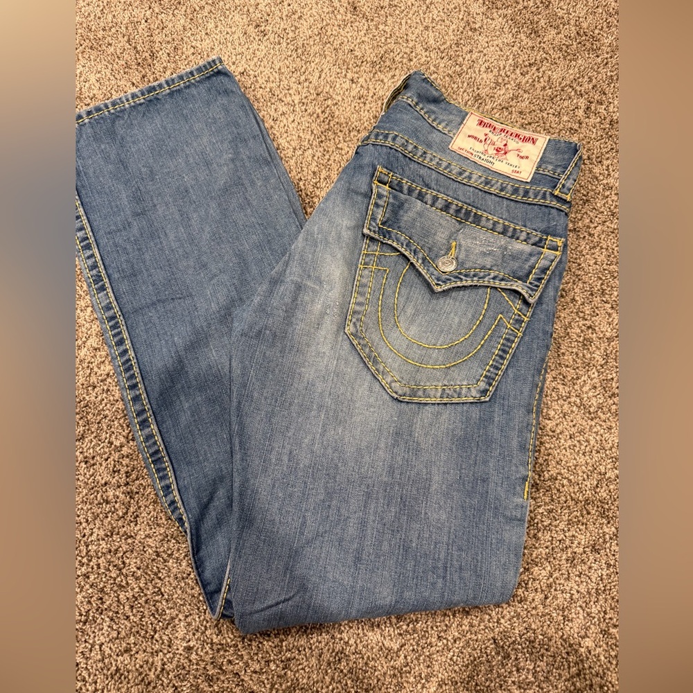 True Religion Men’s Light Blue Slim Cut Jeans
